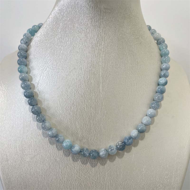 8 MM Akuamarin Yeşim Kolye Mav - Yoga Health & Fitness Center incelemesi ve fiyatı